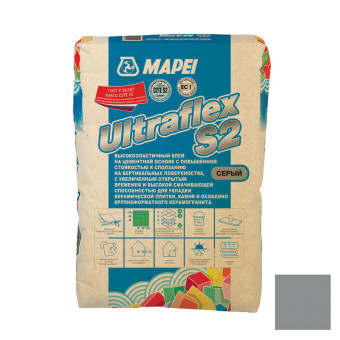 Клей для плитки и камня Mapei Ultraflex S2 серый 25 кг