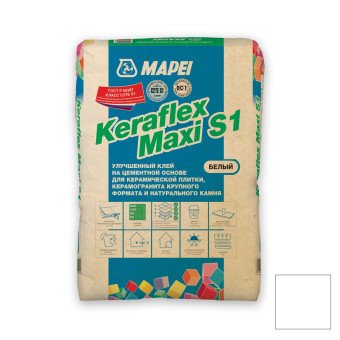 Клей для плитки и камня Mapei Keraflex Maxi S1 белый 25 кг