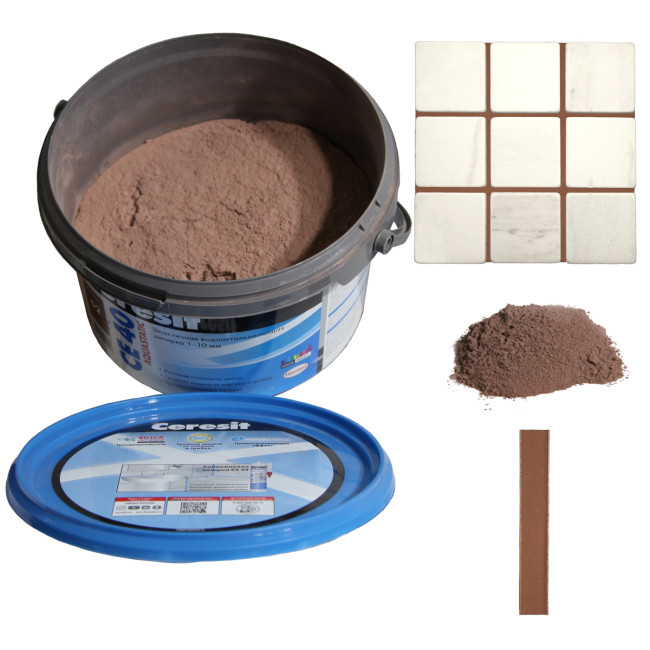 Затирка Ceresit CE 40 Aquastatic №52 какао 2 кг купить церезит се 40 какао 52 фото цвета