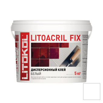Клей Litokol Litoacril Fix для плитки белый 5 кг