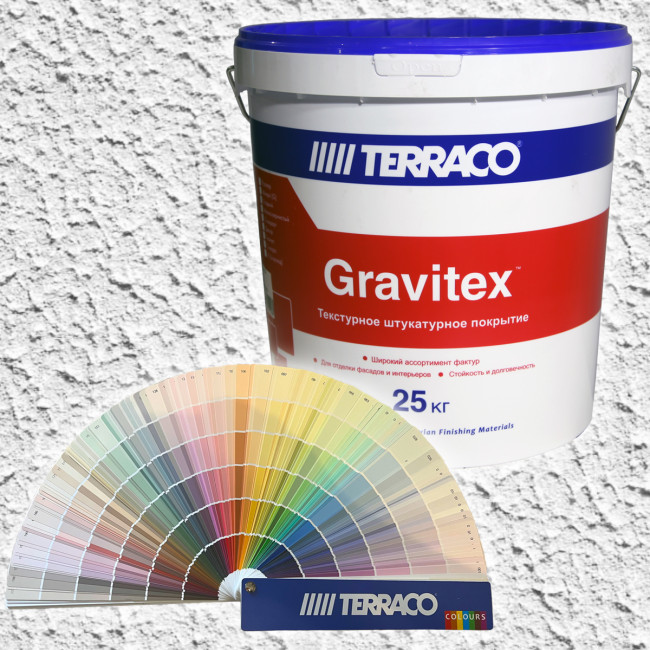 Декоративная штукатурка Terraco Gravitex Decor "шагрень" 25 кг Террако гравитекс Декор купить