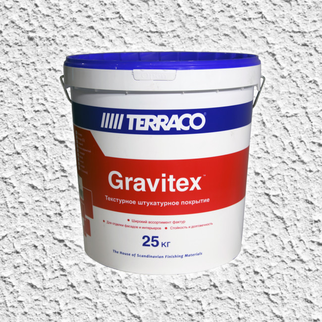 Декоративная штукатурка Terraco Gravitex Decor "шагрень" 25 кг Террако гравитекс Декор купить