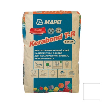 Клей Mapei Kerabond T-R для плитки и керамогранита белый 25 кг