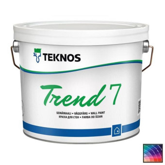 Краска Teknos Trend 7 для стен и потолков база 3 0,9 л