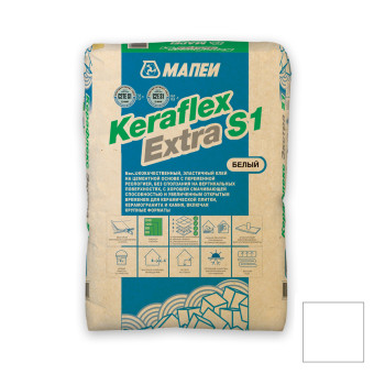 Клей для плитки и камня Mapei Keraflex Extra S1 белый 25 кг