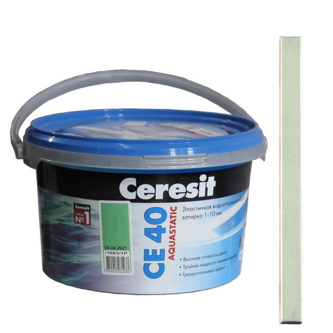 Затирка Ceresit CE 40 Aquastatic №64 мята 2 кг купить церезит се 40 цвет 64 фото