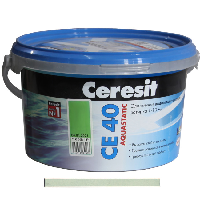 Затирка Ceresit CE 40 Aquastatic №64 мята 2 кг купить церезит се 40 цвет 64 фото