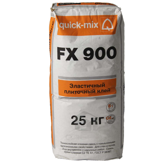 Плиточный клей Quick-mix FX 900 для плитки и камня серый 25 кг цена купить