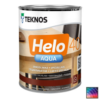 Лак Teknos Helo Aqua 40 для дерева 0,9 л Лак Teknos Helo Aqua 40 для дерева 0,9 л