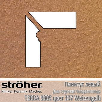 Плинтус-флорентинер Stroeher Terra угловой левый цвет 9005.0307 Weizengelb
