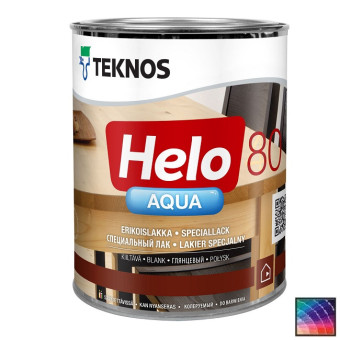 Лак Teknos Helo Aqua 80 для дерева 0,9 л Лак Teknos Helo Aqua 80 для дерева 0,9 л
