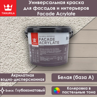Краска Tikkivala (Tikkurila) Facade Acrylate фасадная база A 2.7 л