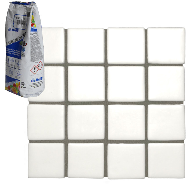 Затирка для плитки Mapei Keracolor FF №113 тёмно серая Мапей Кераколор ФФ фасовка 2 кг купить 