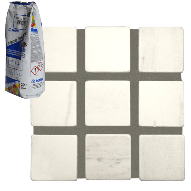 Затирка для плитки Mapei Keracolor FF №113 тёмно серая Мапей Кераколор ФФ фасовка 2 кг купить 
