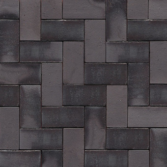 Тротуарный кирпич Westerwalder Klinker Schwarz-bunt Edelglanz 200x100x40 мм