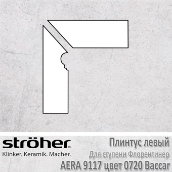 Плинтус-флорентинер Stroeher Aera угловой левый цвет 9117.0720 Baccar
