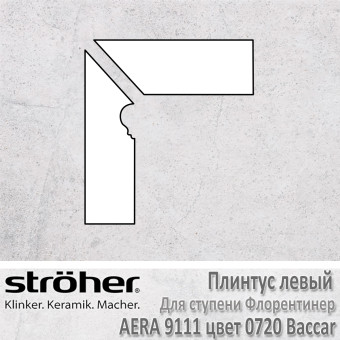 Плинтус-флорентинер Stroeher Aera угловой левый цвет 9111.0720 Baccar
