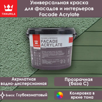 Краска Tikkivala (Tikkurila) Facade Acrylate фасадная база C 2.7 л
