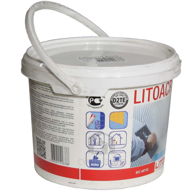Клей Litokol Litoacril Plus для плитки белый 5 кг