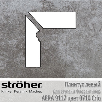 Плинтус-флорентинер Stroeher Aera угловой левый цвет 9117.0710 Crio