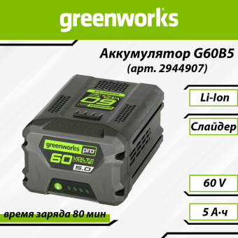 Аккумуляторная батарея Greenworks G60B5 (арт. 2944907)
