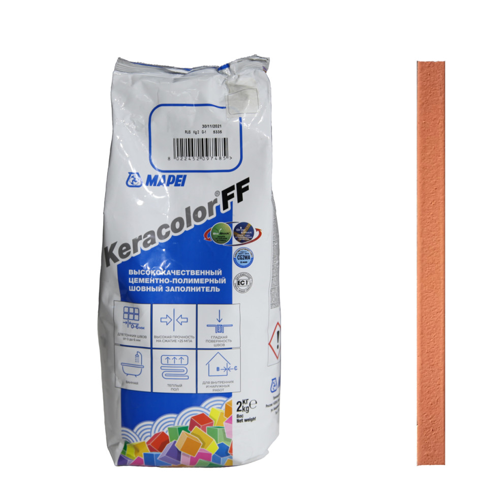 Затирка Mapei Keracolor FF № 140 красный коралл 2 кг купить по низкой цене в Мос