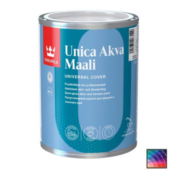 Краска Tikkurila Unica Akva Maali для дверей и рам база С 0,9 л Краска Tikkurila Unica Akva Maali для дверей и рам база С 0,9 л