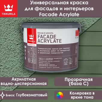 Краска Tikkivala (Tikkurila) Facade Acrylate фасадная база C 9 л
