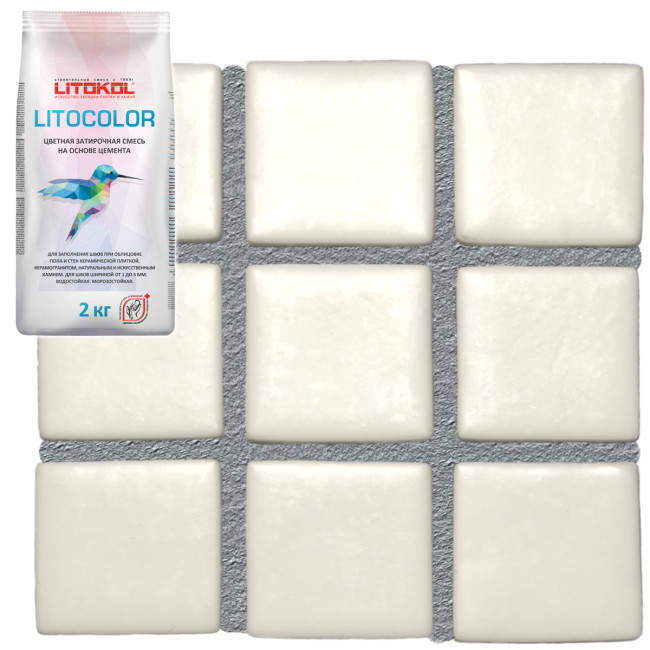 Затирка Litokol Litocolor L 10 светло-серая Литокол литоколор мешок 2 кг купить в Москве
