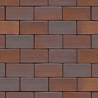 Тротуарный кирпич Westerwalder Klinker Rotbraun-bunt Gerumpelt 200x100x52 мм