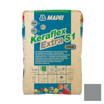Клей для плитки и камня Mapei Keraflex Extra S1 серый 25 кг