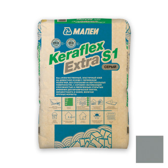 Клей для плитки и камня Mapei Keraflex Extra S1 серый 25 кг