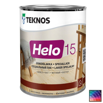 Лак Teknos Helo 15 для дерева 0,9 л Лак Teknos Helo 15 для дерева 0,9 л