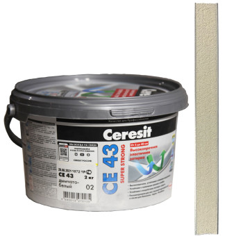 Затирка Ceresit CE 43 Super Strong №02 дымчато-белая 2 кг