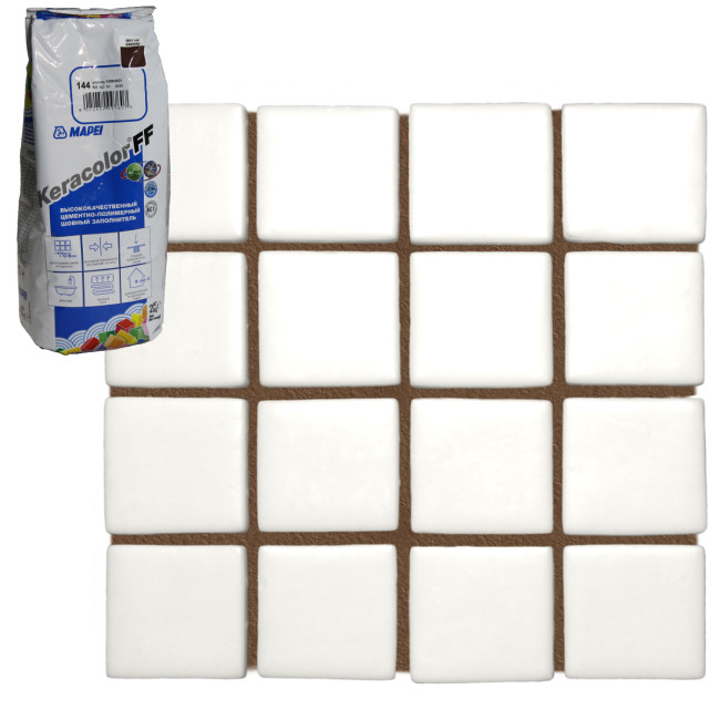 Затирка для плитки Mapei Keracolor FF №144 шоколад Мапей Кераколор ФФ фасовка 2 кг купить 