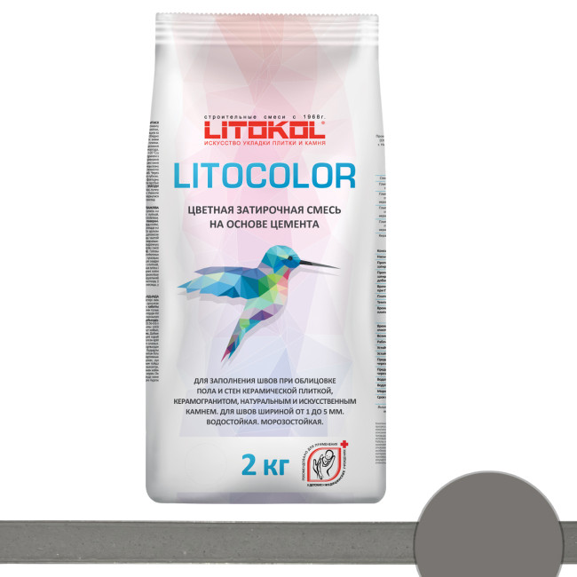 Затирка Litokol Litocolor L 12 темно-серая Литокол литоколор мешок 2 кг купить в Москве