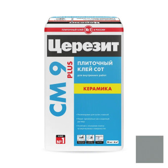 Клей Ceresit CM 9 Plus для плитки серый 25 кг