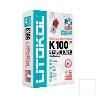 Клей Litokol Hyperflex K100 для плитки и камня белый 20 кг