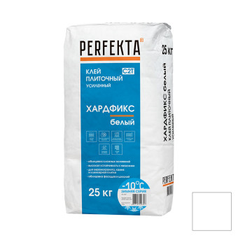 Клей Perfekta Хардфикс для плитки и камня белый 25 кг Зима