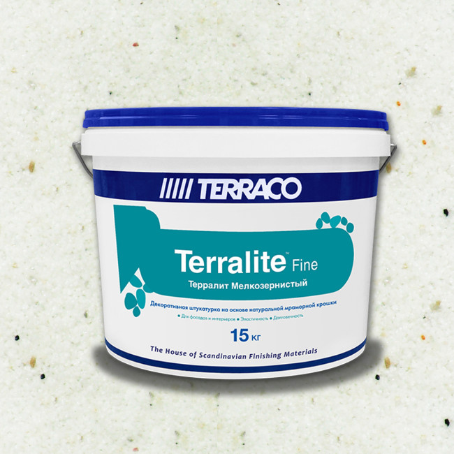 Мозаичная мраморная штукатурка Terraco Terralite Fine мелкозернистая 02-F 15 кг