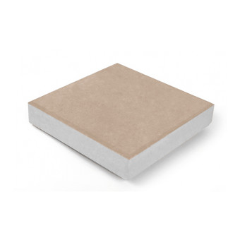 Тротуарная плитка Нобетек Квадрат 2К5Ф ч/п белый цемент песочная 300х300х50 мм