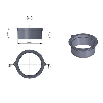 Патрубок Аквасток DN110 для низкопрофильных лотков DN100 и DN150