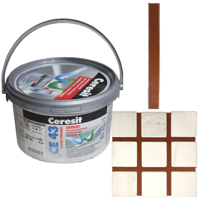 Затирка Ceresit CE 43 Super Strong №49 кирпичная 2 кг