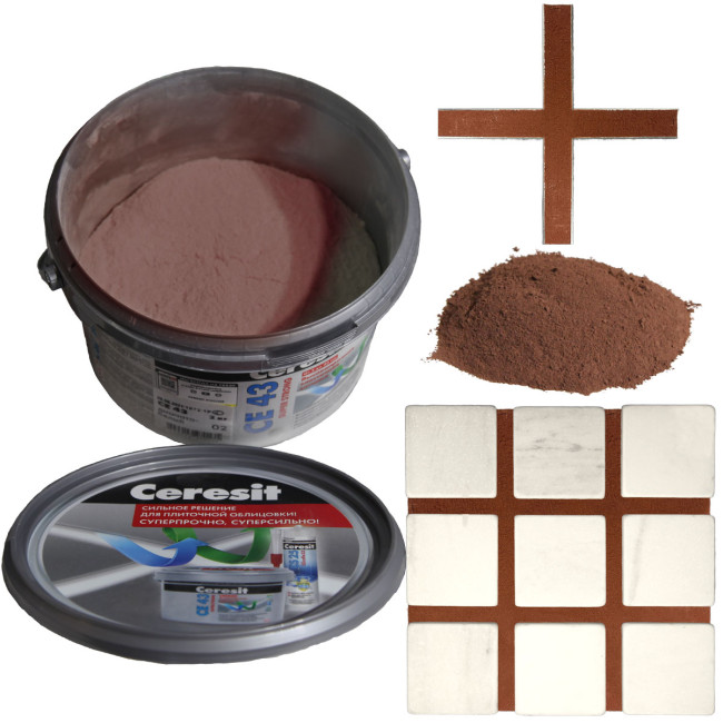 Затирка Ceresit CE 43 Super Strong №49 кирпичная 2 кг