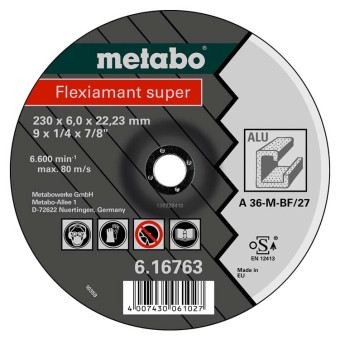 Круг обдирочный по алюминию Metabo Flexiamant Super 230x6.0x22.23 мм (арт. 616763000)