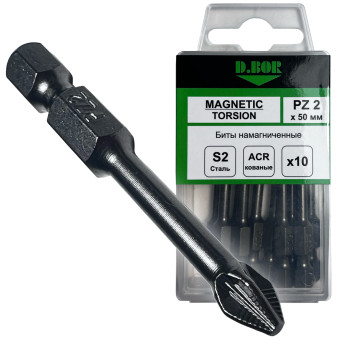 Биты намагниченные D.BOR Magnetic E 6.3 PZ2 50 мм 10 шт арт.D08-DMTAPZ02050010