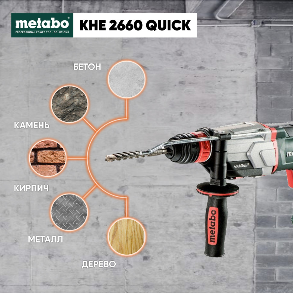 Перфоратор Metabo KHE 2660 Quick (арт. 600663500) купить по низкой цене в Москве