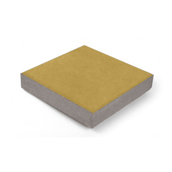 Тротуарная плитка Нобетек Квадрат 2К5Ф ч/п серый цемент желтая 300х300х50 мм