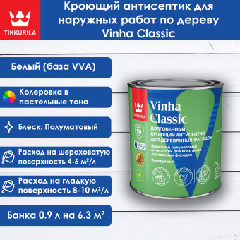 Антисептик Tikkurila Vinha Classic база VVA 0.9 л