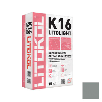 Клей Litokol Litolight K16 для плитки и камня серый 15 кг